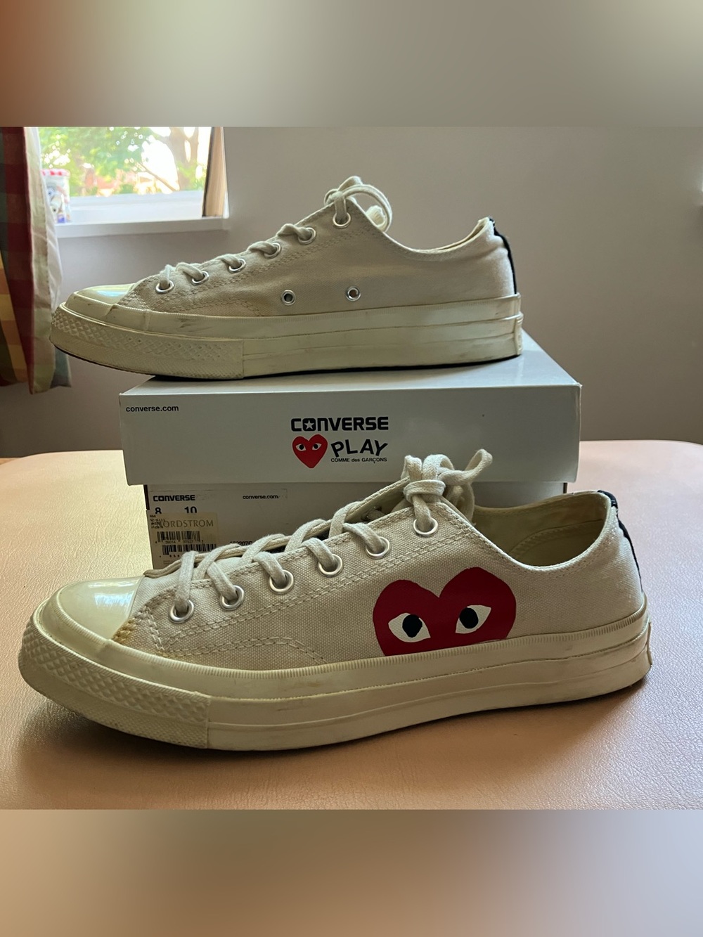 Converse x Comme des Garcons PLAY low-top Chuck Taylor canvas sneakers